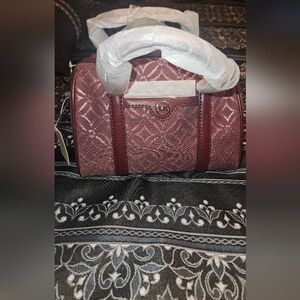 Michael Kors Burgundy Logo Satchel Bag